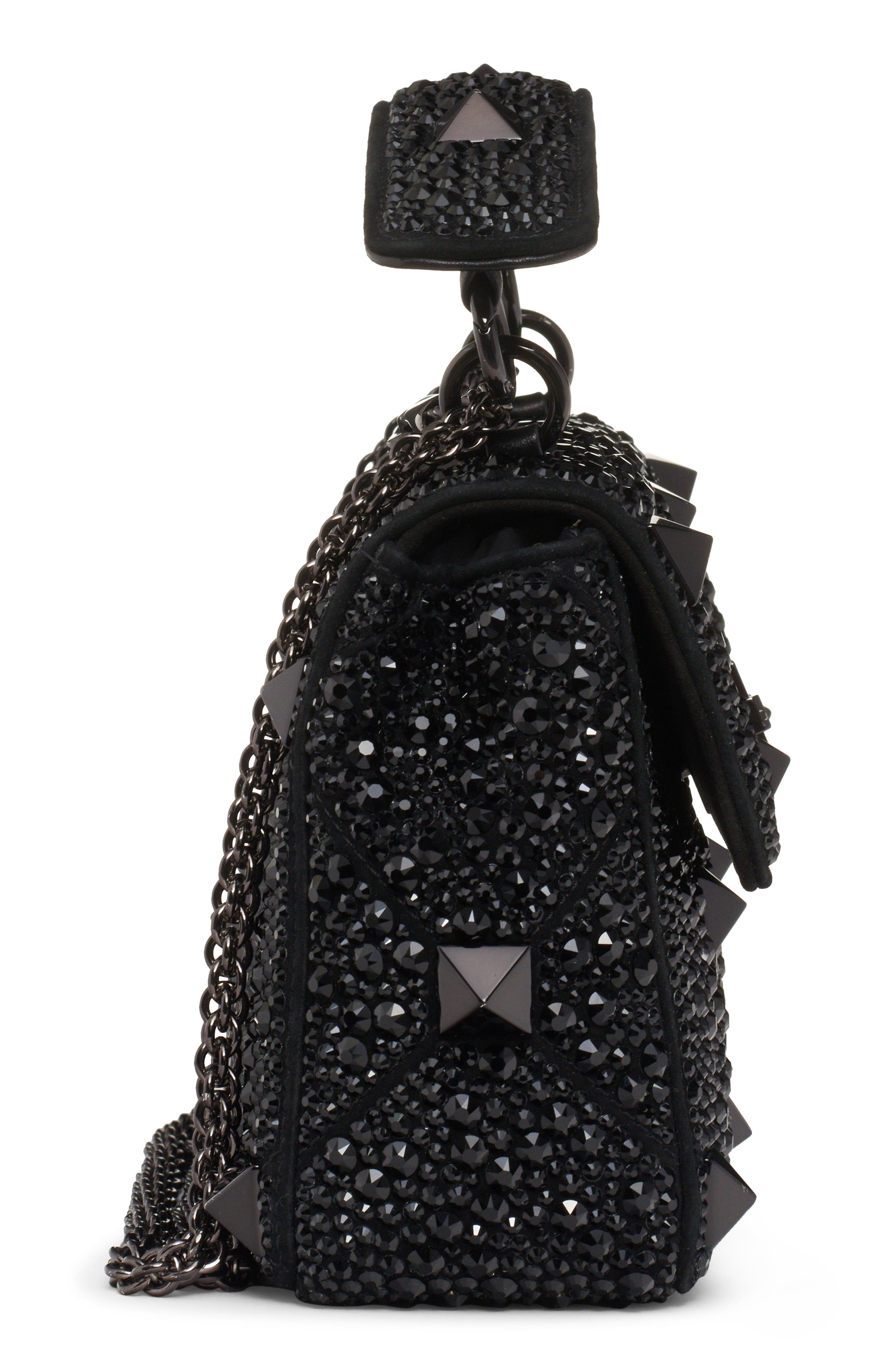 Valentino Garavani Medium Roman Stud Matelassé Leather Shoulder Bag, Alternate, color, 