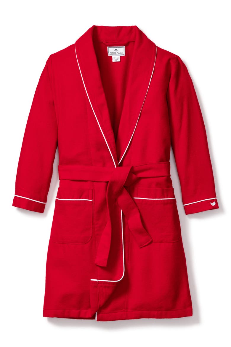 Kids' Flannel Robe, Alternate, color, RED