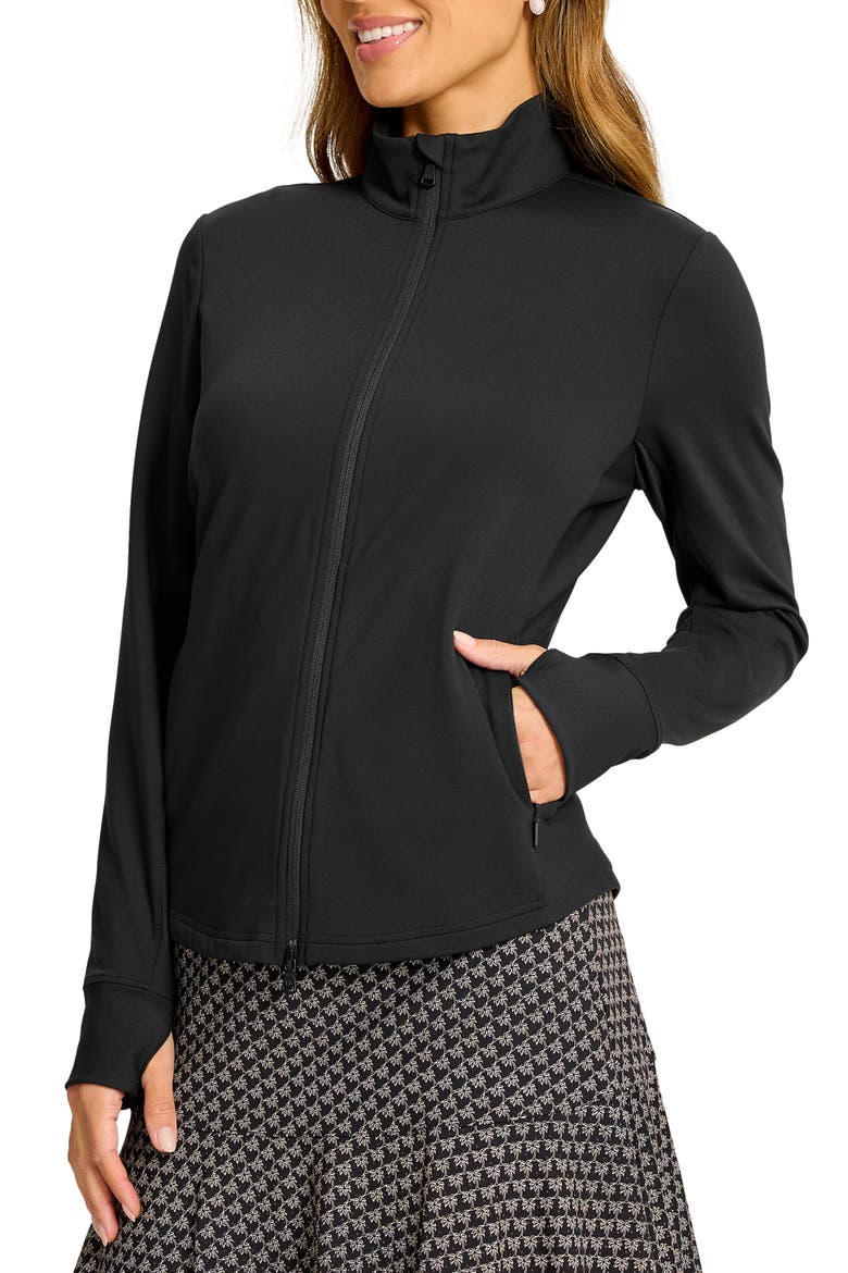 Abby UPF 30 Front Zip Jacket, Alternate, color, BLACK