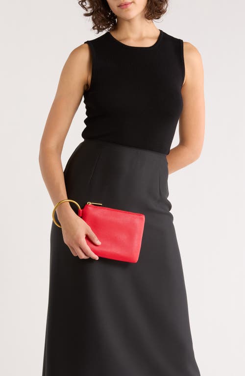 Bcbg Ring Handle Wristlet Pouch In Red