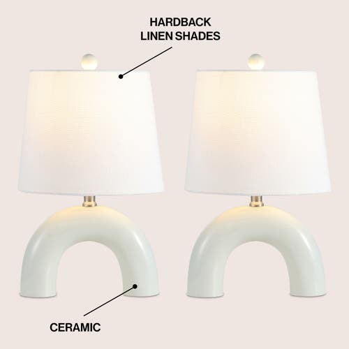 JONATHAN Y JONATHAN Y ZADIE 17.75" SCANDINAVIAN MINIMALIST CERAMIC ARCH LED TABLE LAMP