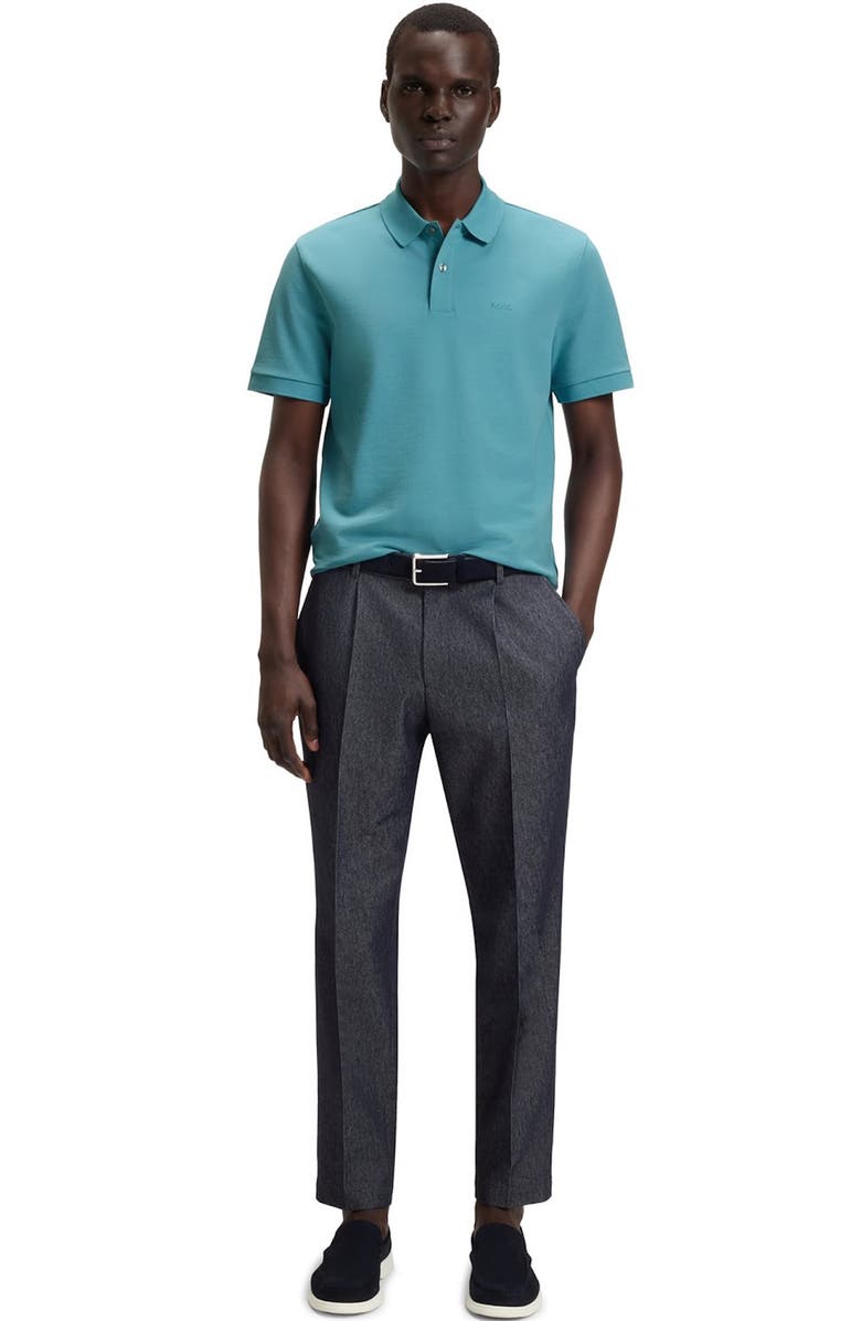 BOSS Pallas Cotton Polo, Alternate, color, Light/ Pastel Blue
