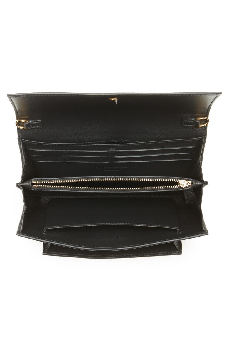 McQueen Alexander McQueen Calfskin Leather Wallet on a Chain, Alternate, color, 