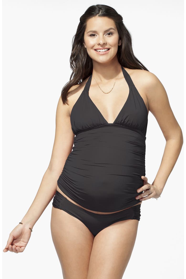 Ingrid & Isabel® Maternity Hipster Swim Bottoms, Main, color, GRAPHITE