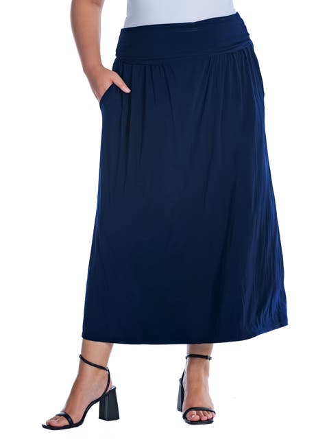 Foldover Maxi Skirt With Pockets