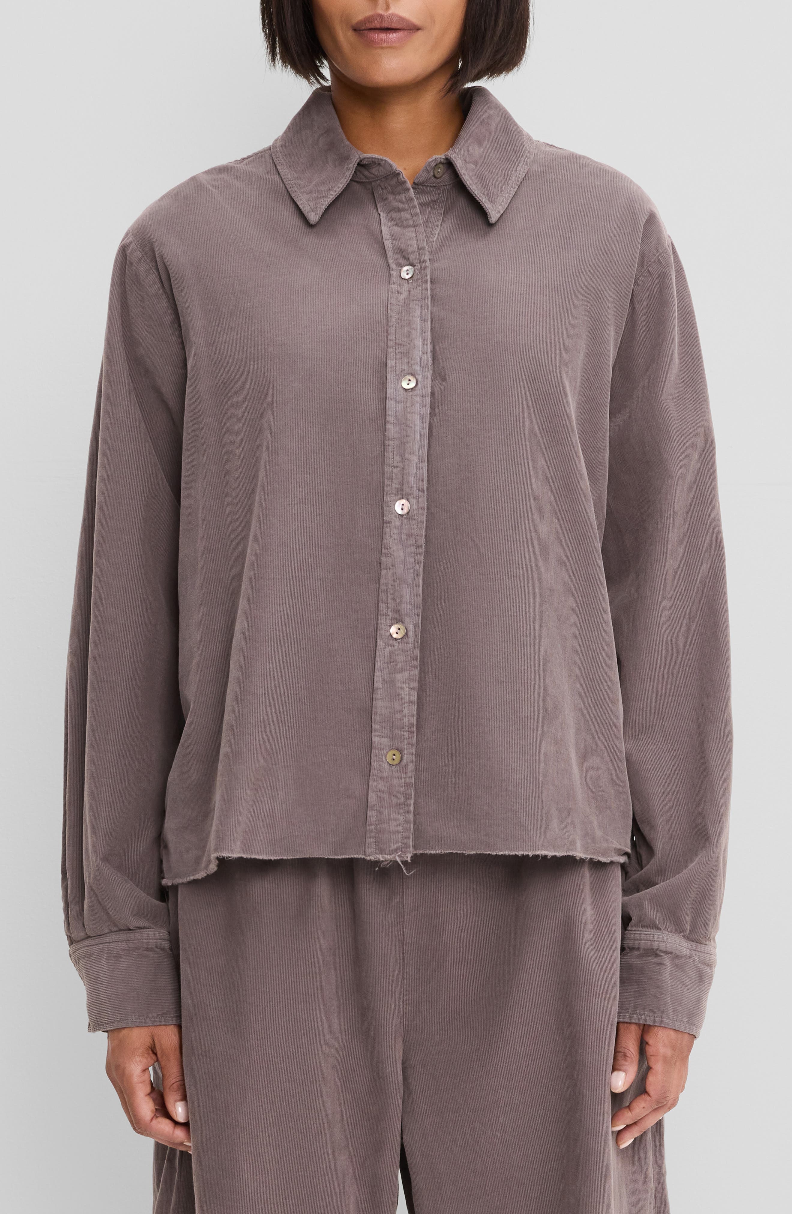 Michael Stars Callan Button Down Corduroy Shirt (Women) | Nordstrom