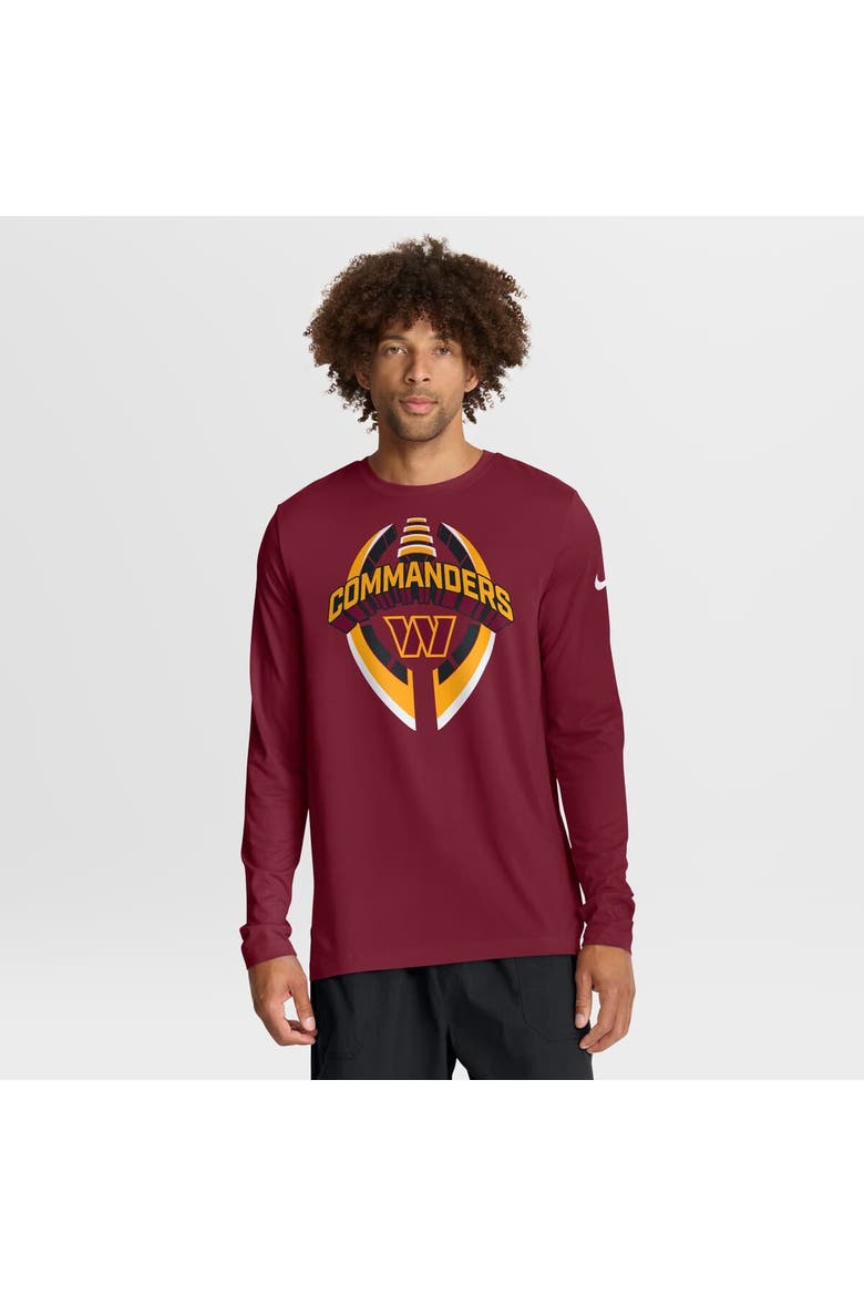 Men's Nike Burgundy Washington Commanders Primetime Legend Icon Performance Long Sleeve T-Shirt, Main, color, Burgundy