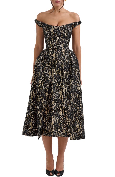 Charming Off the Shoulder Cocktail Dress