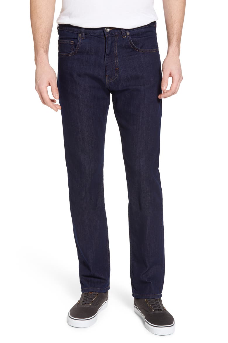Straight Leg Performance Jeans, Main, color, DARK DENIM