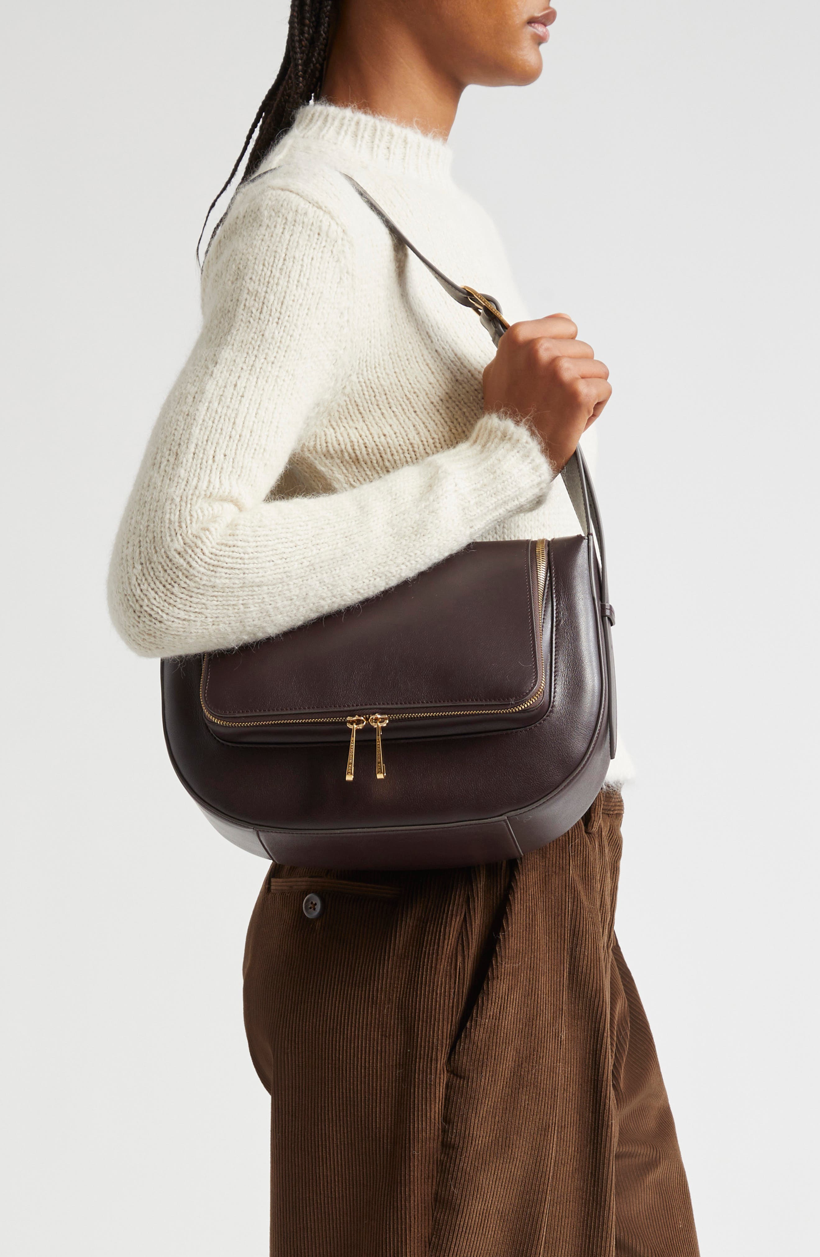 Anya Hindmarch Vere Leather Shoulder Bag, Alternate, color, Grape