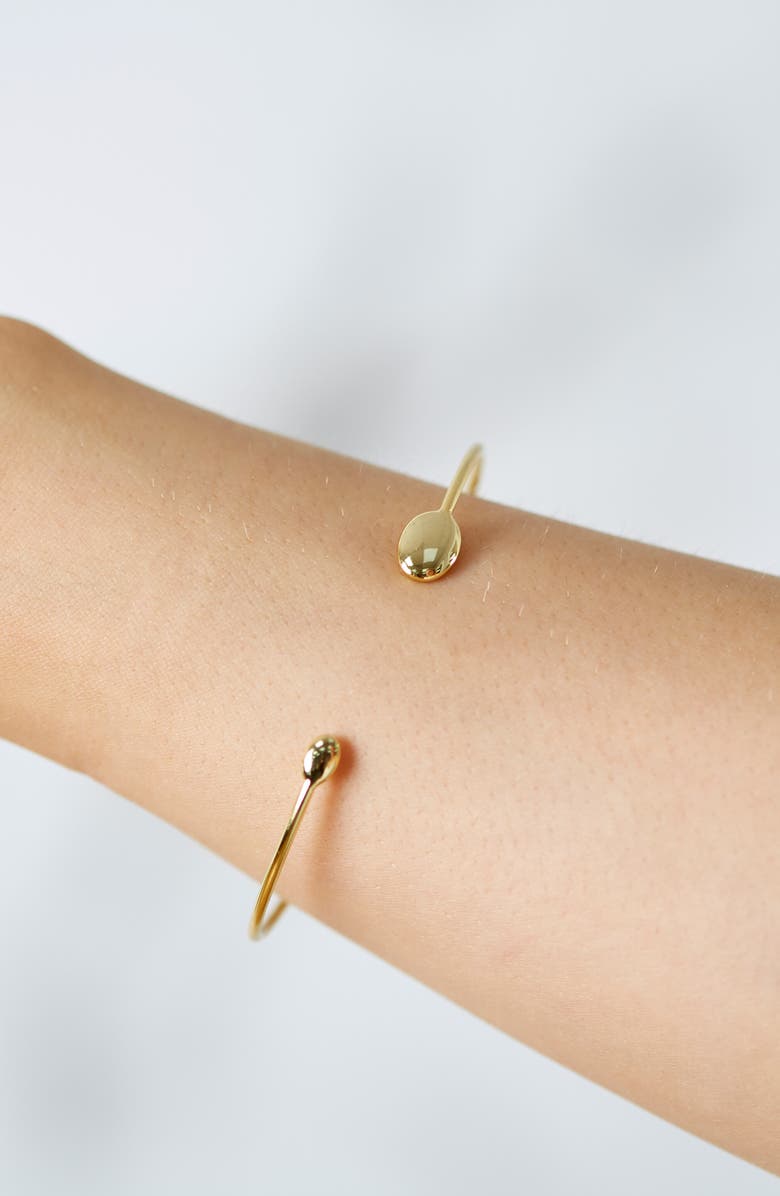 Argento Vivo Sterling Silver Oval Flexible Cuff Bracelet, Alternate, color, Gold