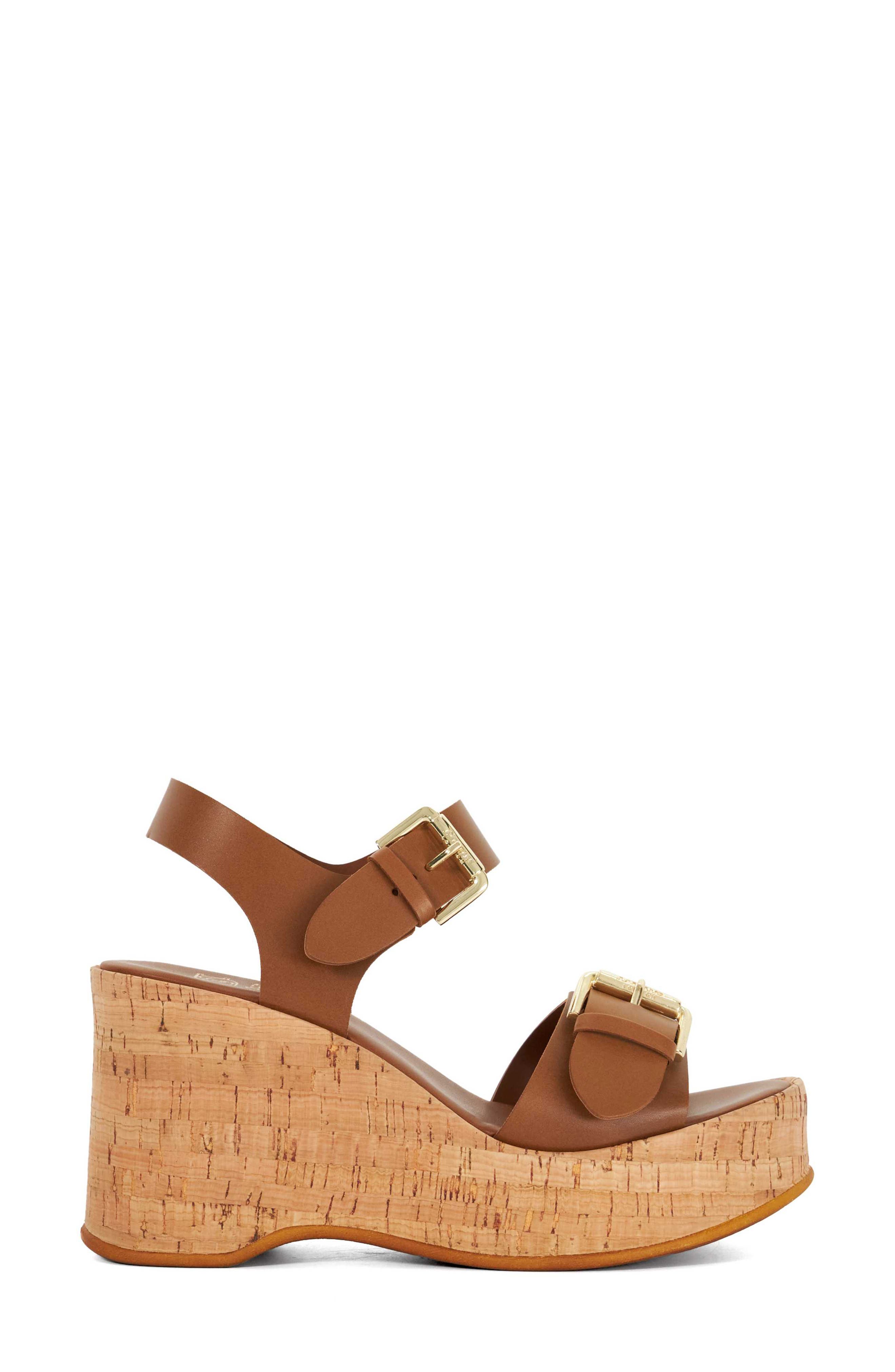 Dune London Kamia Platform Wedge Sandal, Alternate, color, Tan