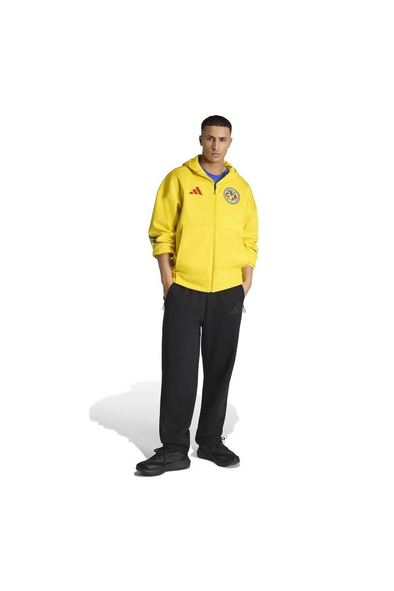 Men's adidas Yellow Club America 2025/26 Club Anthem Full-Zip Hooded Jacket, Alternate, color, Yellow