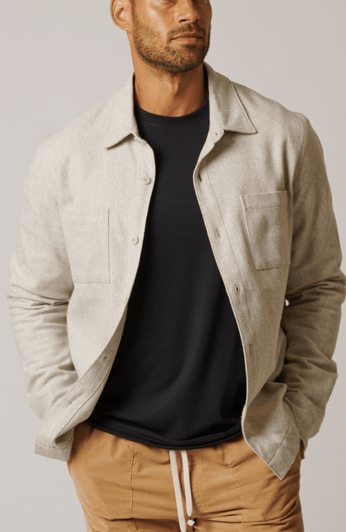 Leisure Lab Cotton Tweed Button Up In Neutral