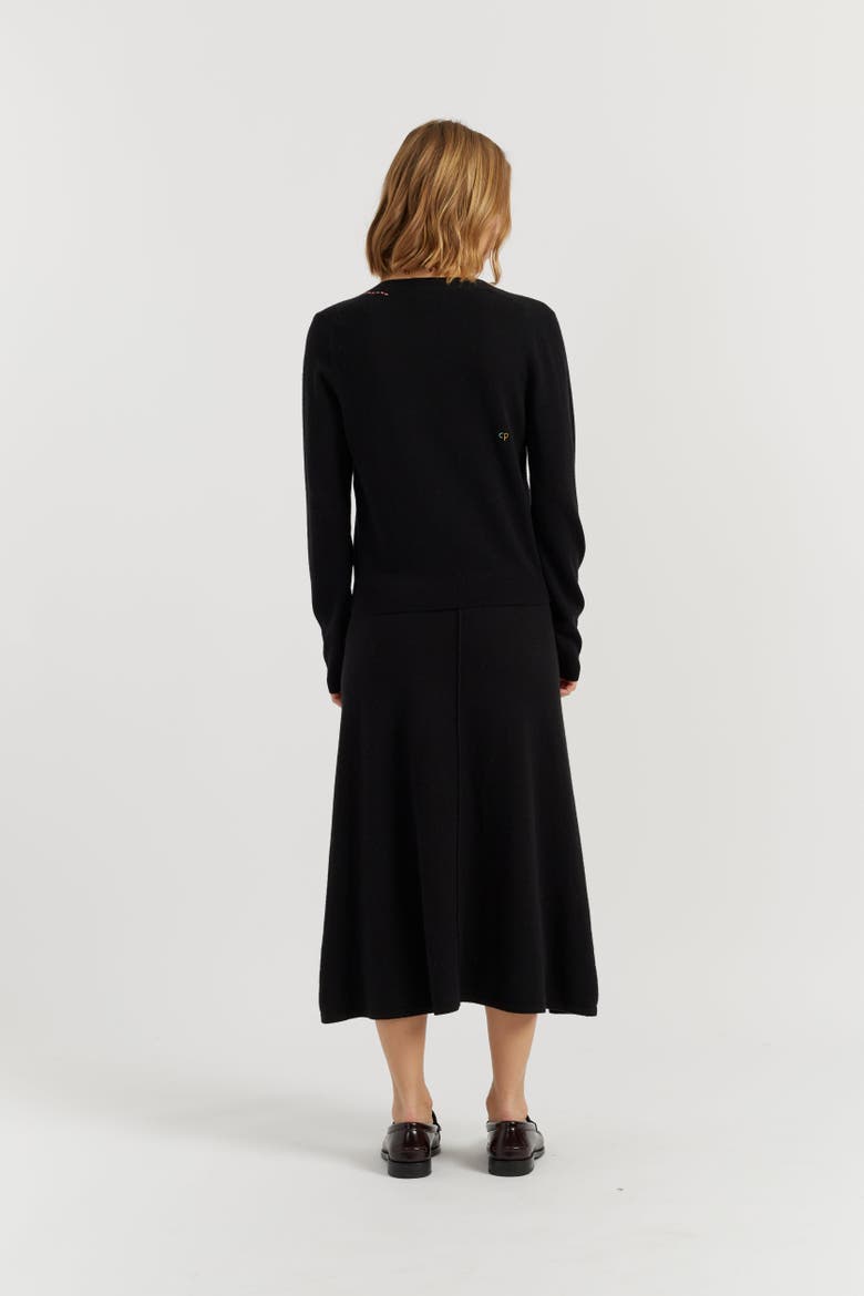 Wool-Cashmere Snoopy Pocket Cardigan, Alternate, color, Black