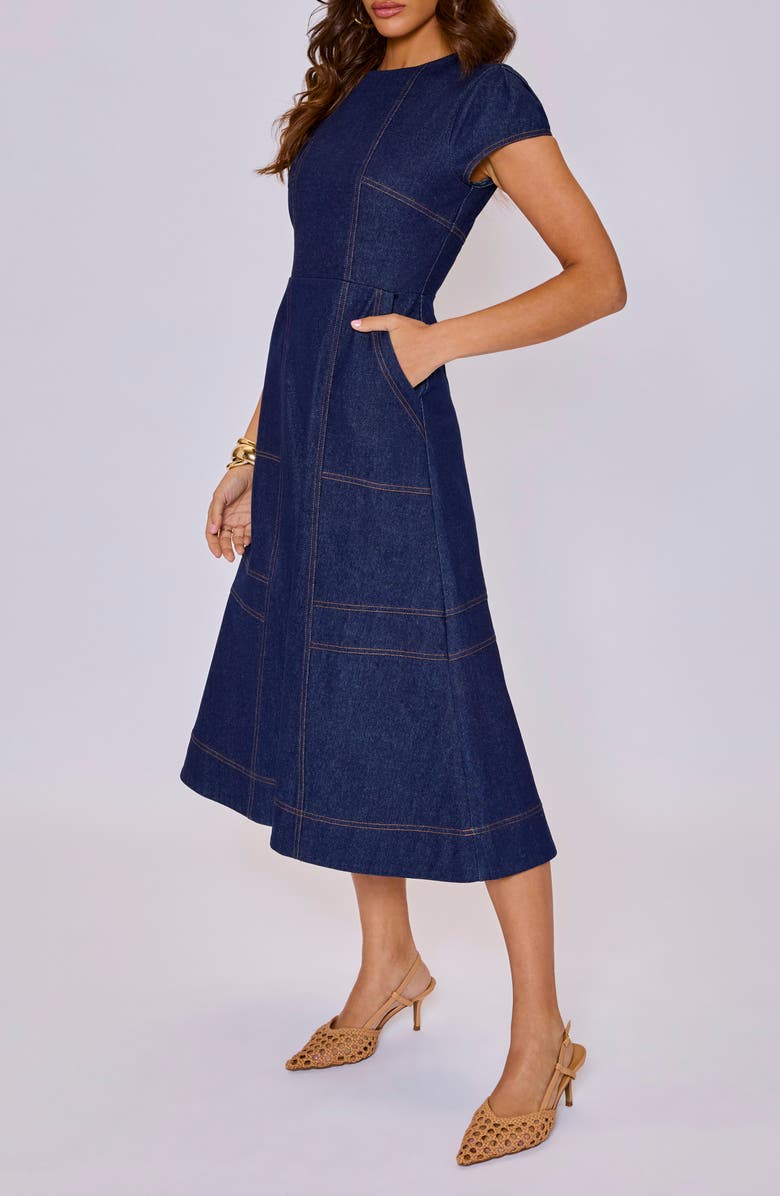 VICI Collection Margot Denim Midi Dress, Alternate, color, 
