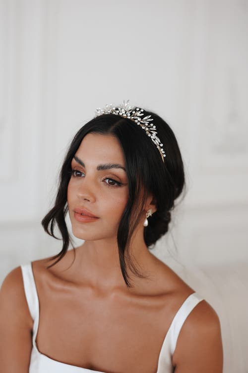 Untamed Petals Rosamonde Crystal Tiara In Metallic