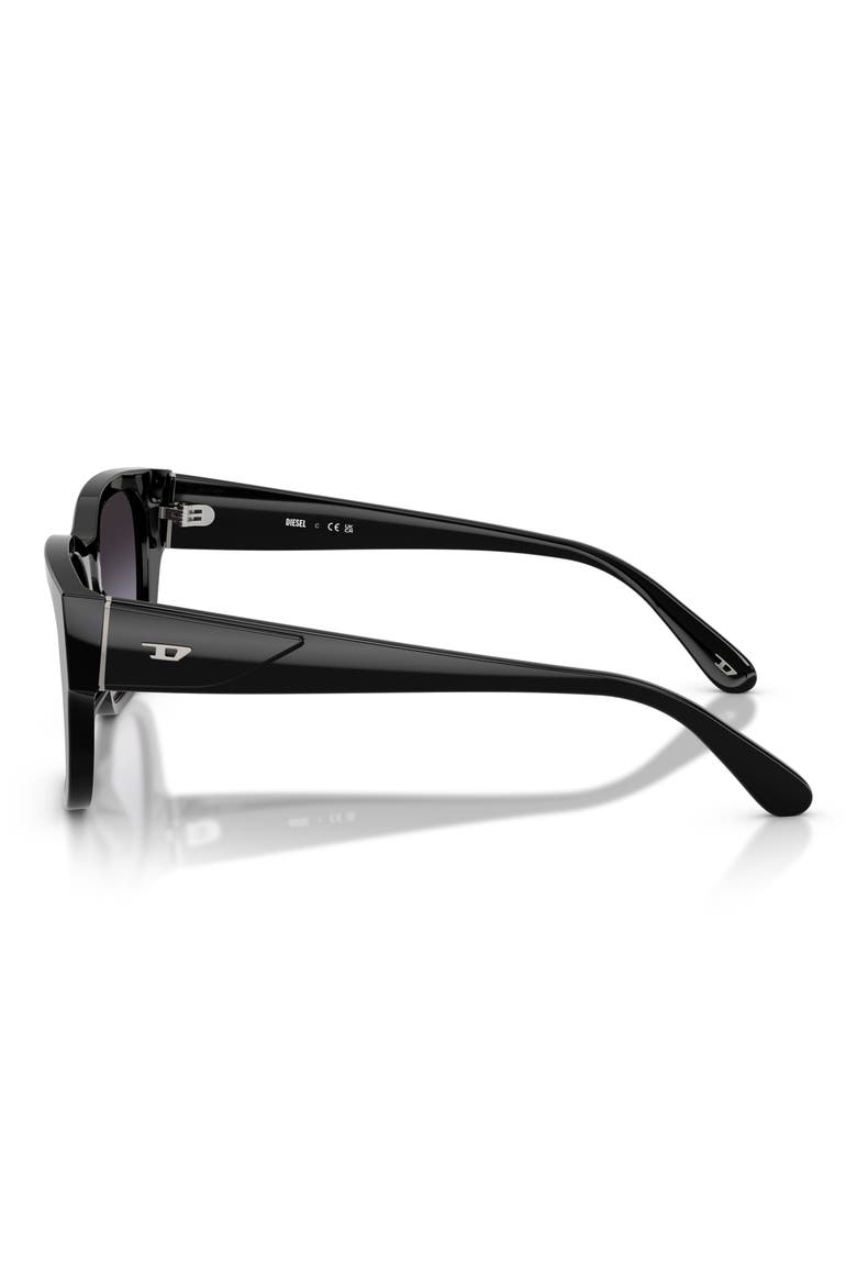 56mm Square Sunglasses, Alternate, color, SHINY BLACK / GREY GRADIENT