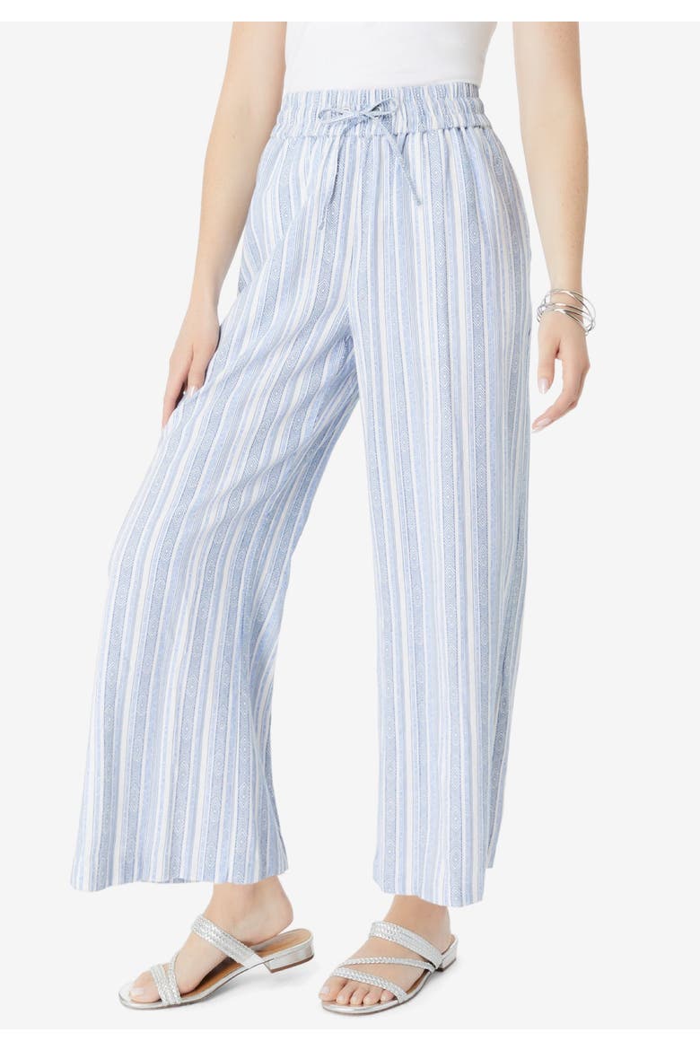 Plus Size Linen Wide-Leg Pant, Alternate, color, SANDY BEIGE
