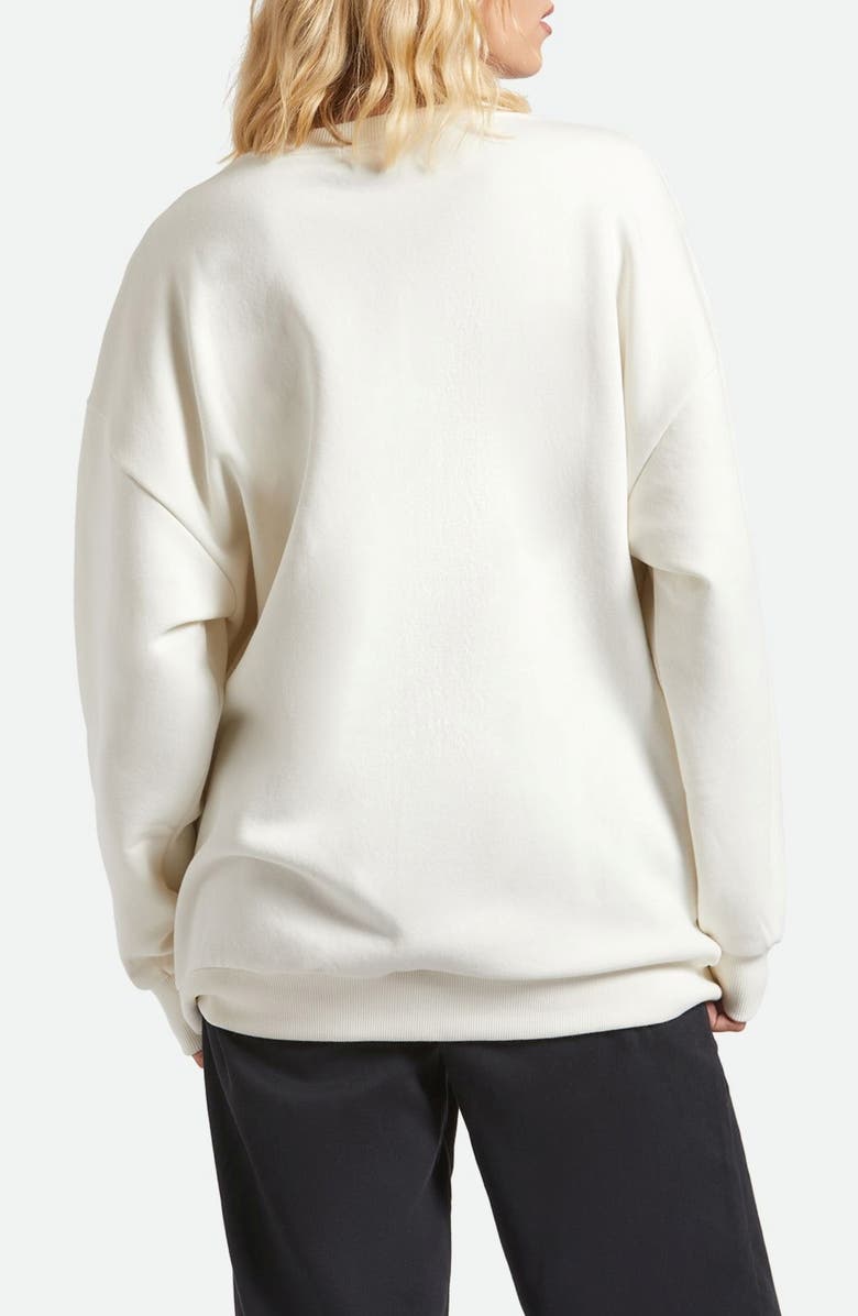 Brixton Speed Team Oversize Cotton Fleece Sweatshirt, Alternate, color, Off White