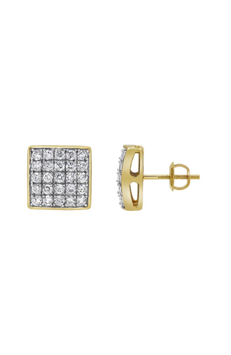 LuvMyJewelry Block Beat 14K Yellow Gold Diamond Stud Earrings - 1ct., Alternate, color, 14K Yellow Gold