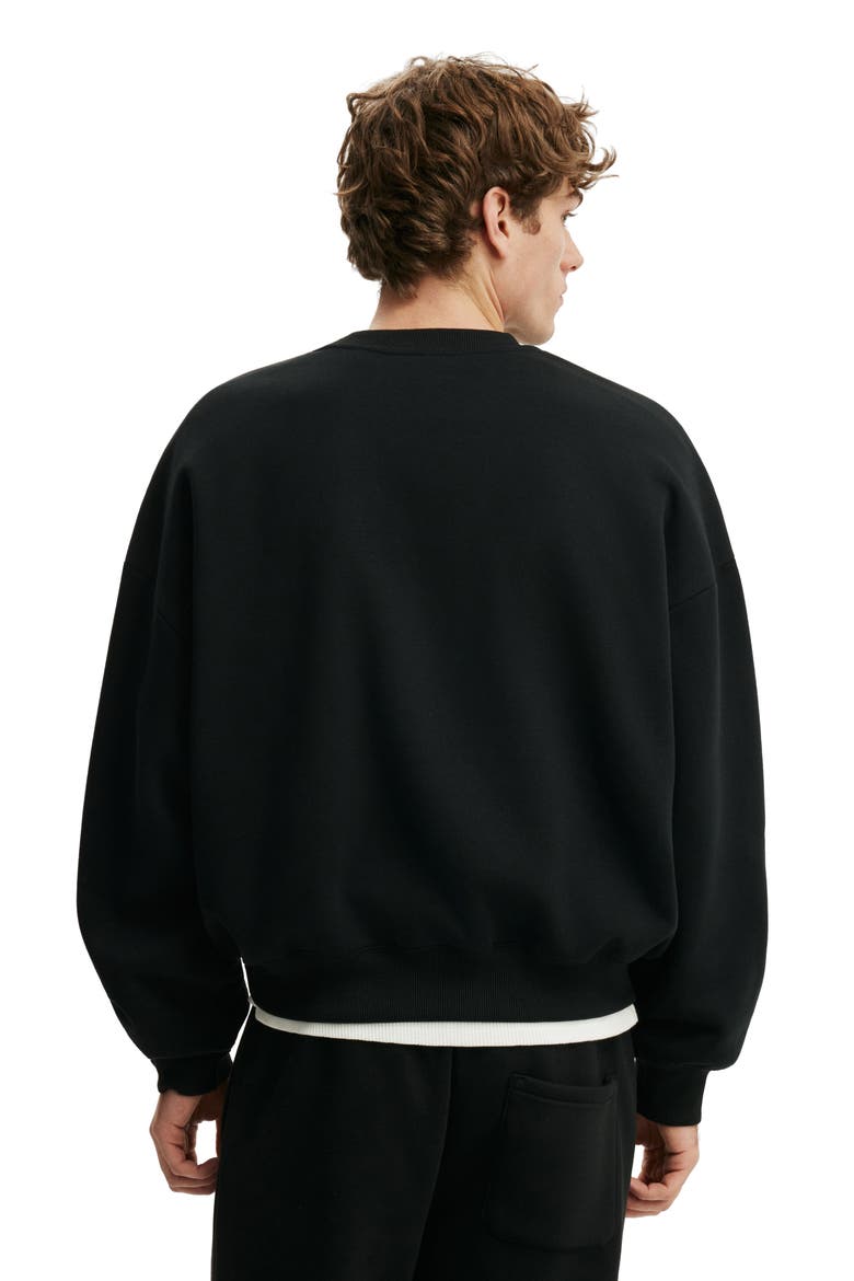 Men's Relaxed Crew Sweater, Alternate, color, Black