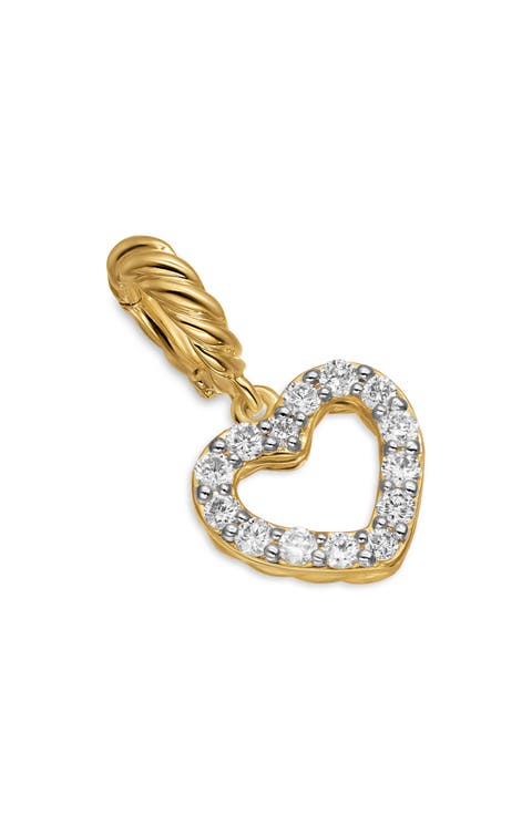 Micro Pavé Open Heart Enhancer in 18K Yellow Gold with Diamonds, 6.8mm