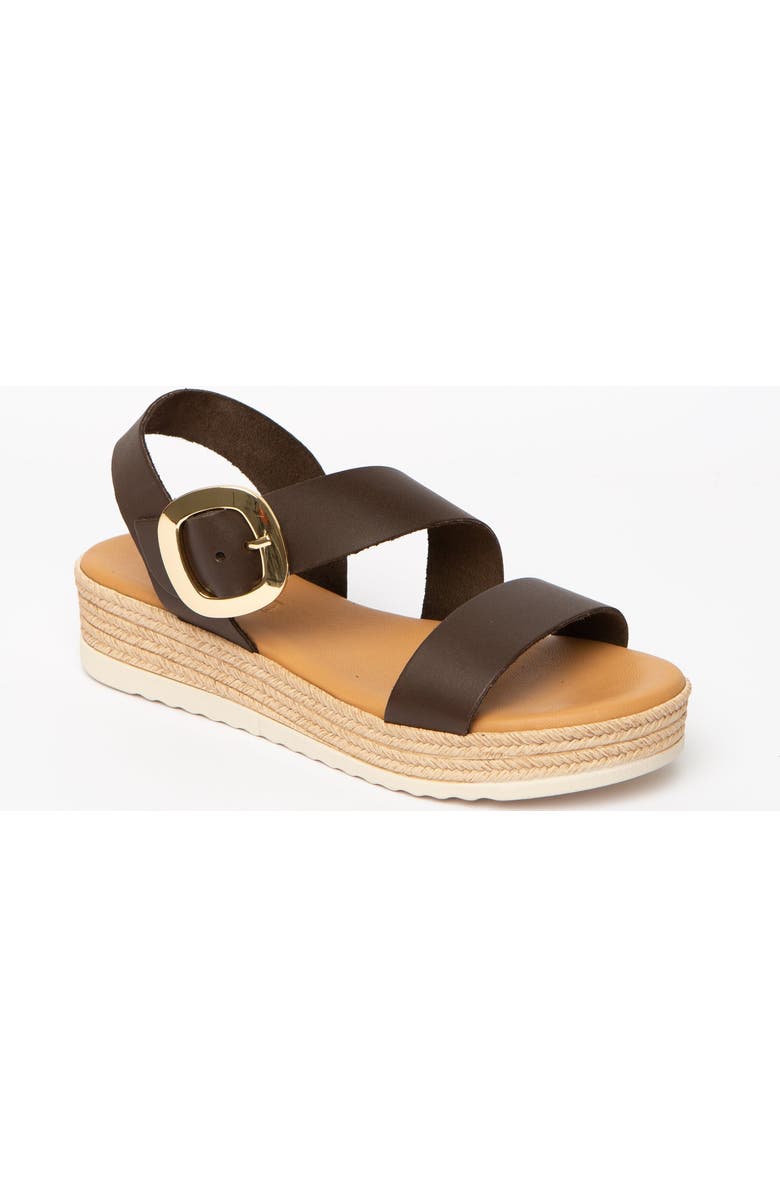 Menina Step Liena Flat Sandal, Alternate, color, Chocolate