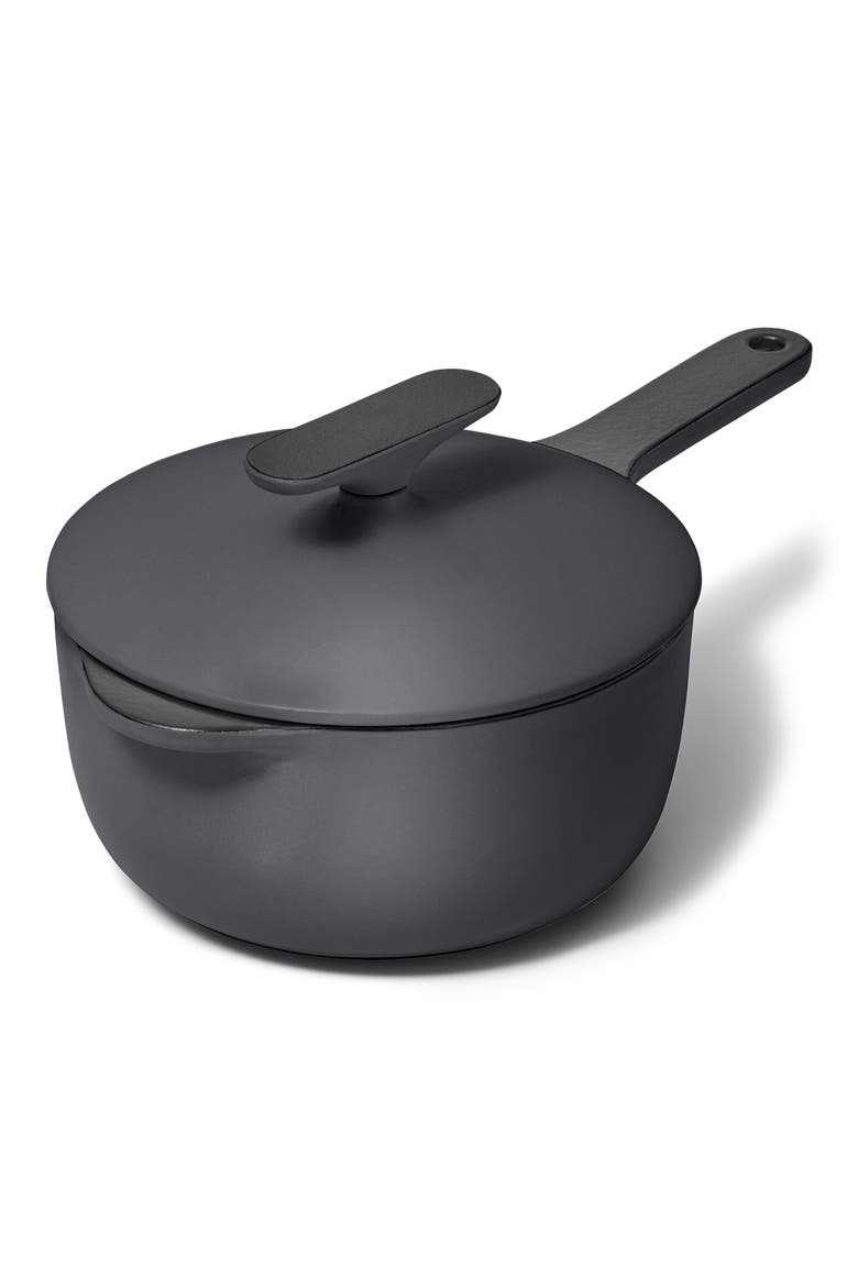 Enameled Cast Iron 1.8-Quart Mini Sauce Pan with Lid, Main, color, CHARCOAL