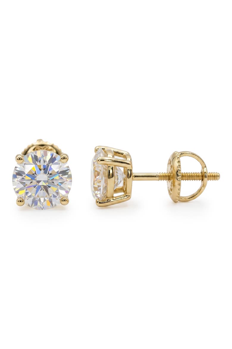 6mm Round Moissanite Stud Earrings, Main, color, GOLD
