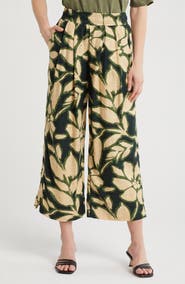 Democracy Print Wide Leg Pants