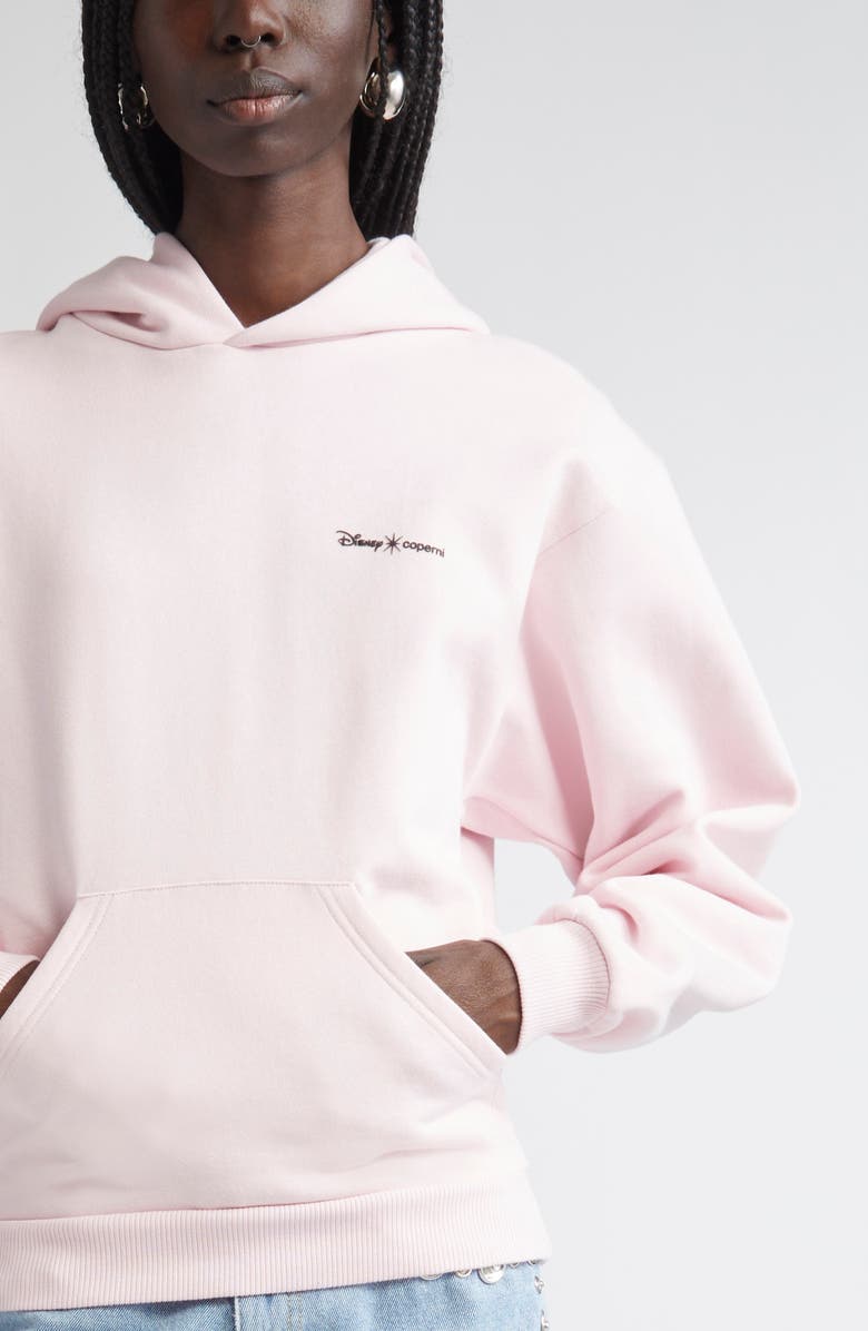 Coperni x Disney Crown Fleece Logo Hoodie, Alternate, color, Pink