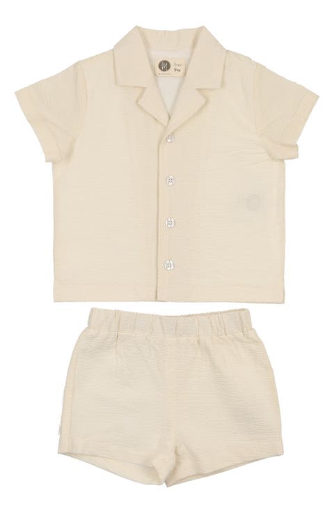 Kids' Textured Button-Up Shirt & Shorts Set (Toddler)