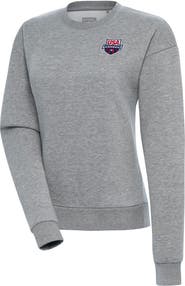 ANTIGUA Women's Antigua  Heather Gray USA Swimming Victory Pullover Sweatshirt