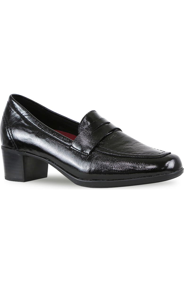 Munro Ellis Penny Loafer Pump, Main, color, Black Patent Leather