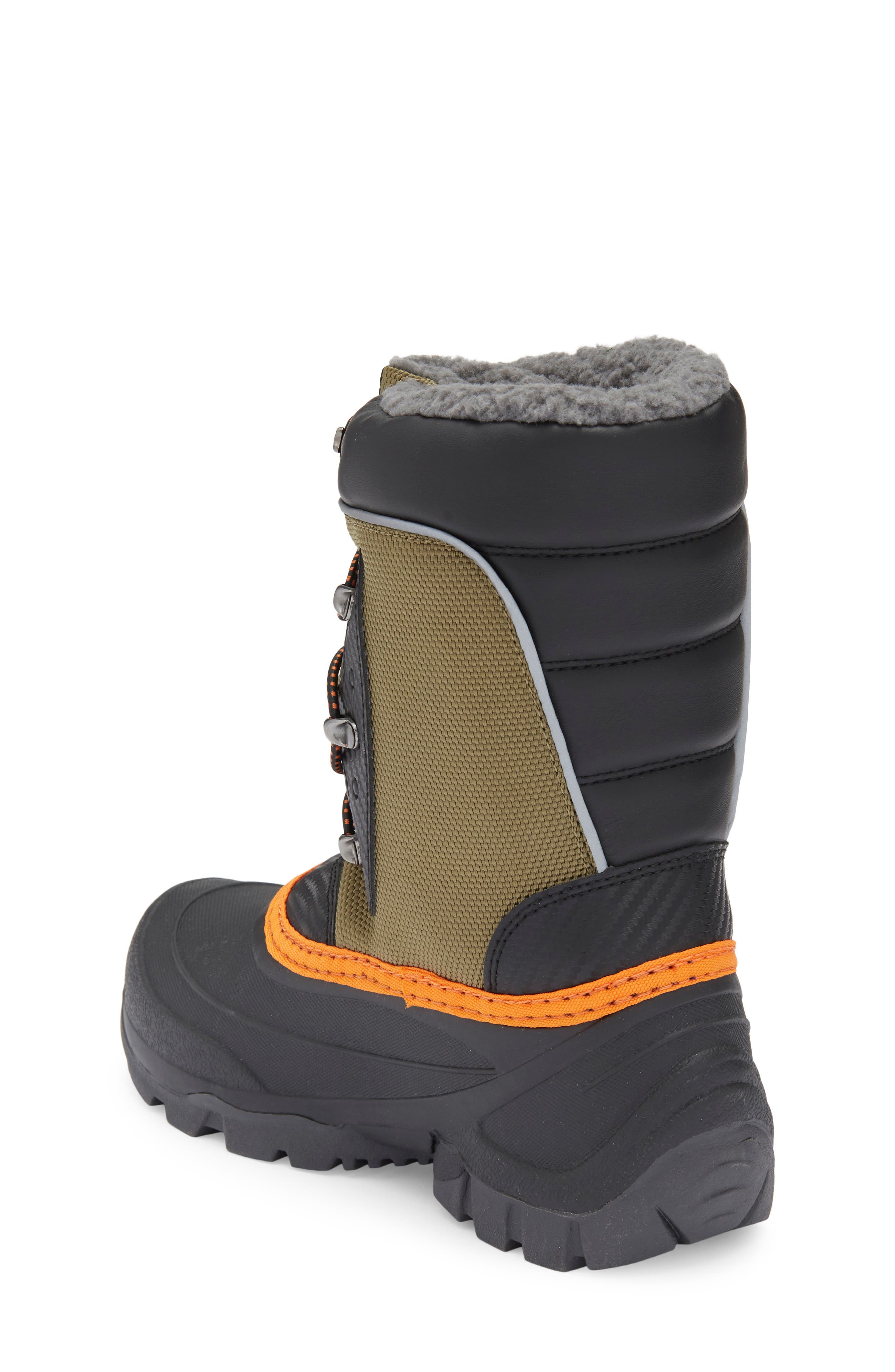 Kamik Kids' Luke 3 Fleece Lined Waterproof Snow Boot, Alternate, color, Olive
