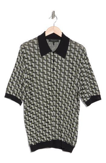 Rag & Bone Vaughn Geometric Jacquard Polo