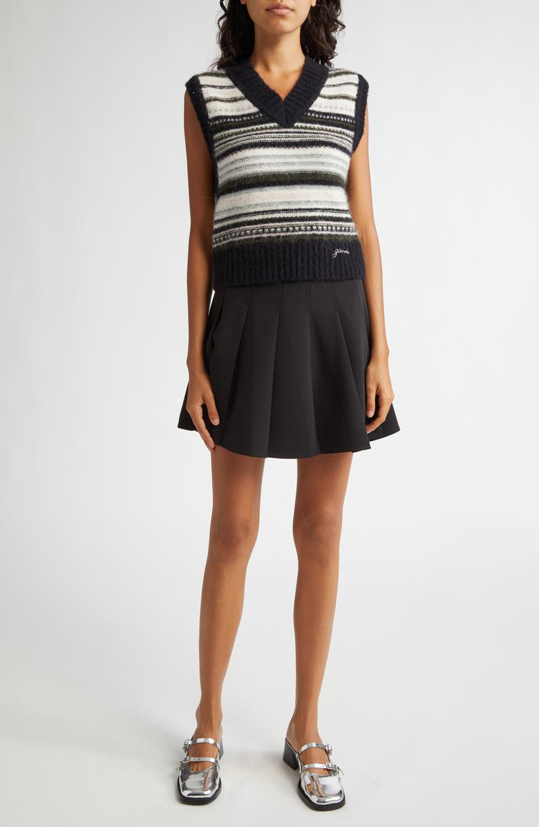 Ganni Stripe Sweater Vest, Alternate, color, 