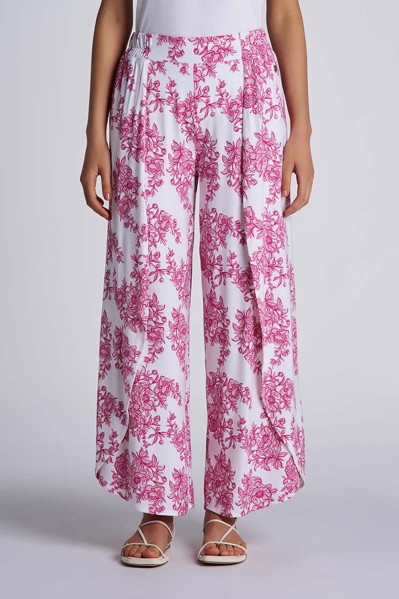 Women's Lynsu Wide Leg Pants with Overlap Detail, UPF 50+ Sun Protection, Alternate, color, Fuchsia Pink