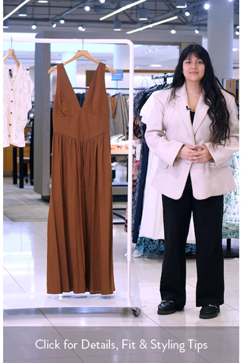 Vivia Plunge Neck Drop Waist Midi Dress video