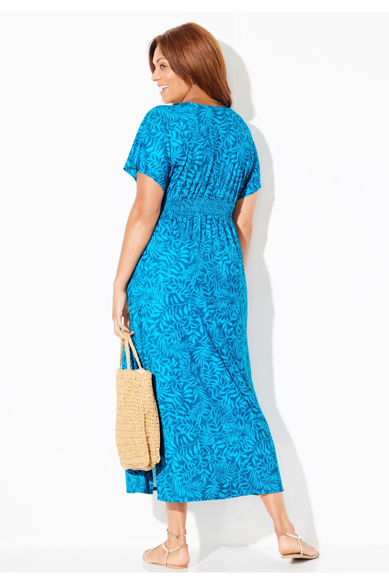 Pack & Go Wrinkle Resistant Maxi Cover Up Dress, Alternate, color, Mediterranean Palms