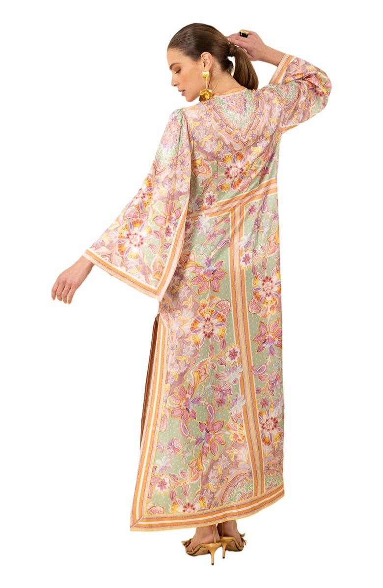 Hale Bob Aileen Silk Caftan Dress Beaded, Alternate, color, 
