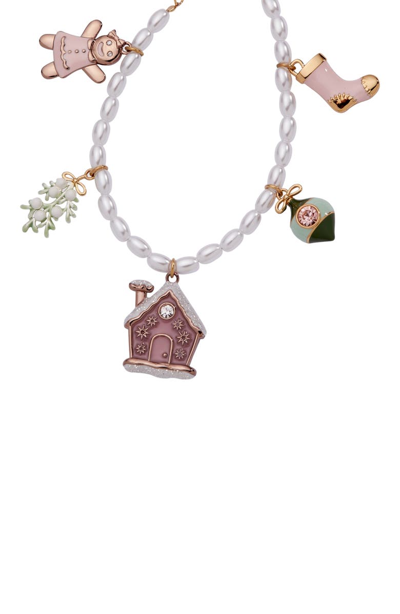 Alex and Ani Pink Christmas Beaded Charm Bracelet, Alternate, color, 