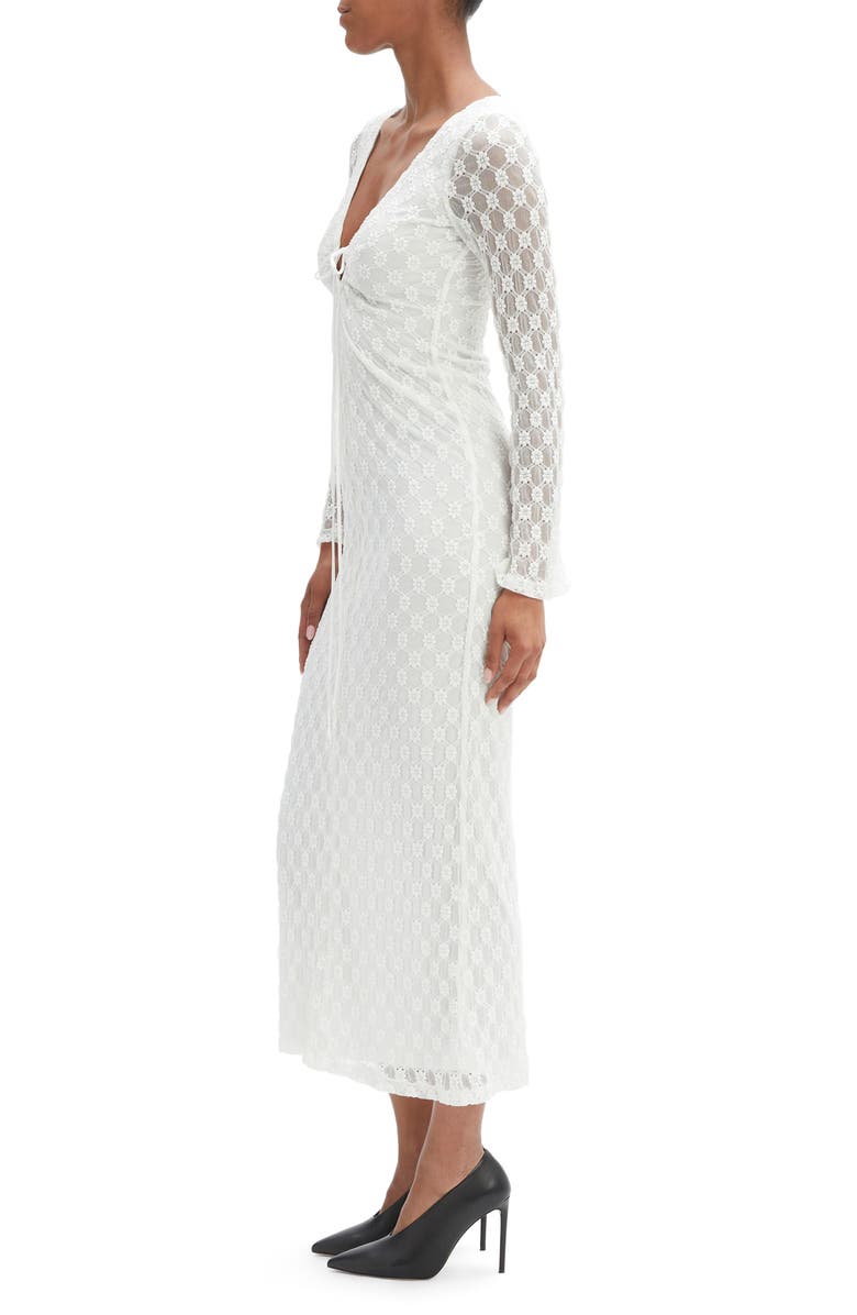Bardot Talika Floral Mesh Long Sleeve Dress, Alternate, color, Orchid White