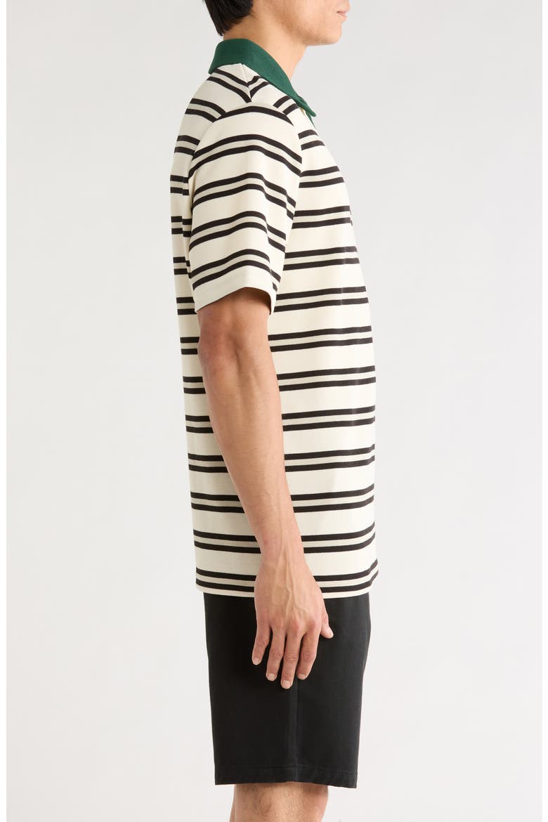 Fairway Bass Club Stripe Piqué Polo, Alternate, color, IVORY STRIPE