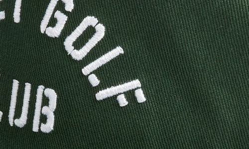 Quiet Golf Logo Embroidered Adjustable Cotton Ball Cap In Green