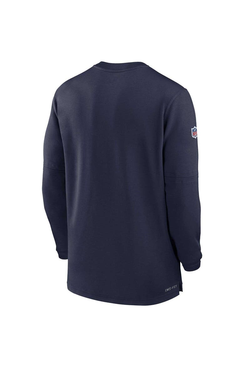 Men's Nike  Navy Tennessee Titans 2023 Sideline Performance Long Sleeve Tri-Blend Quarter-Zip Top, Alternate, color, Navy