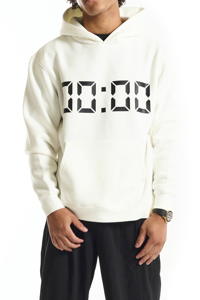 Us Against Time Brushed Fleece Hoodie, Main, color, OFF WHITE
