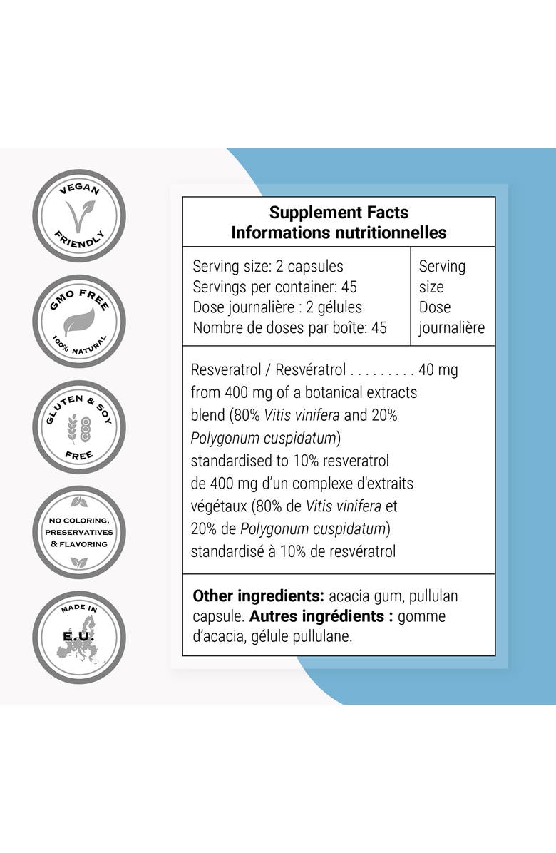SuperSmart Resveratrol 40mg per Day, Alternate, color, NO COLOR