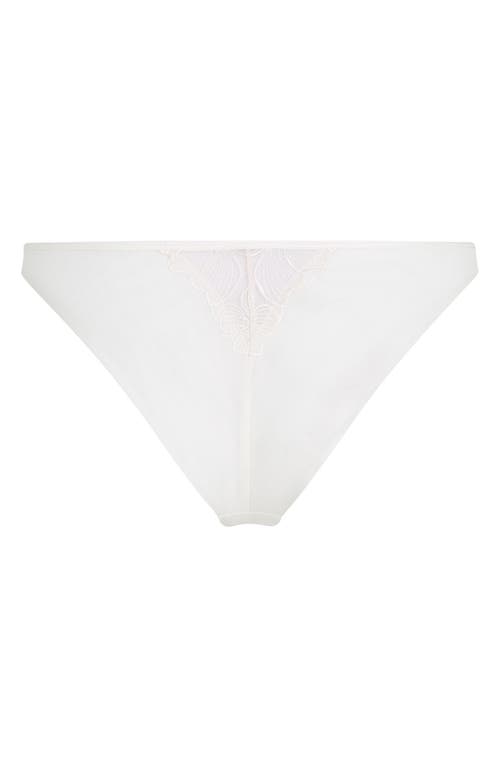 Hunkemoller Hunkemöller Lauren Embroidered Mesh Brazilian Panties In Snow White